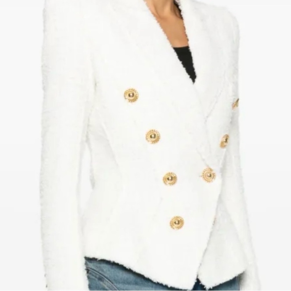 Balmain White Blazer with Gold Buttons - Picture 4 of 4